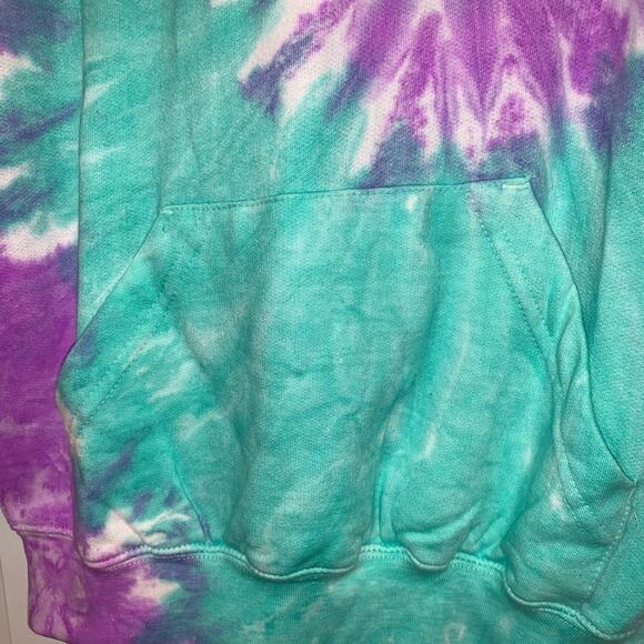 EXIST‎ Tie Dye Hoodie. Green and Purple. Unisex Small - Picture 7 of 8